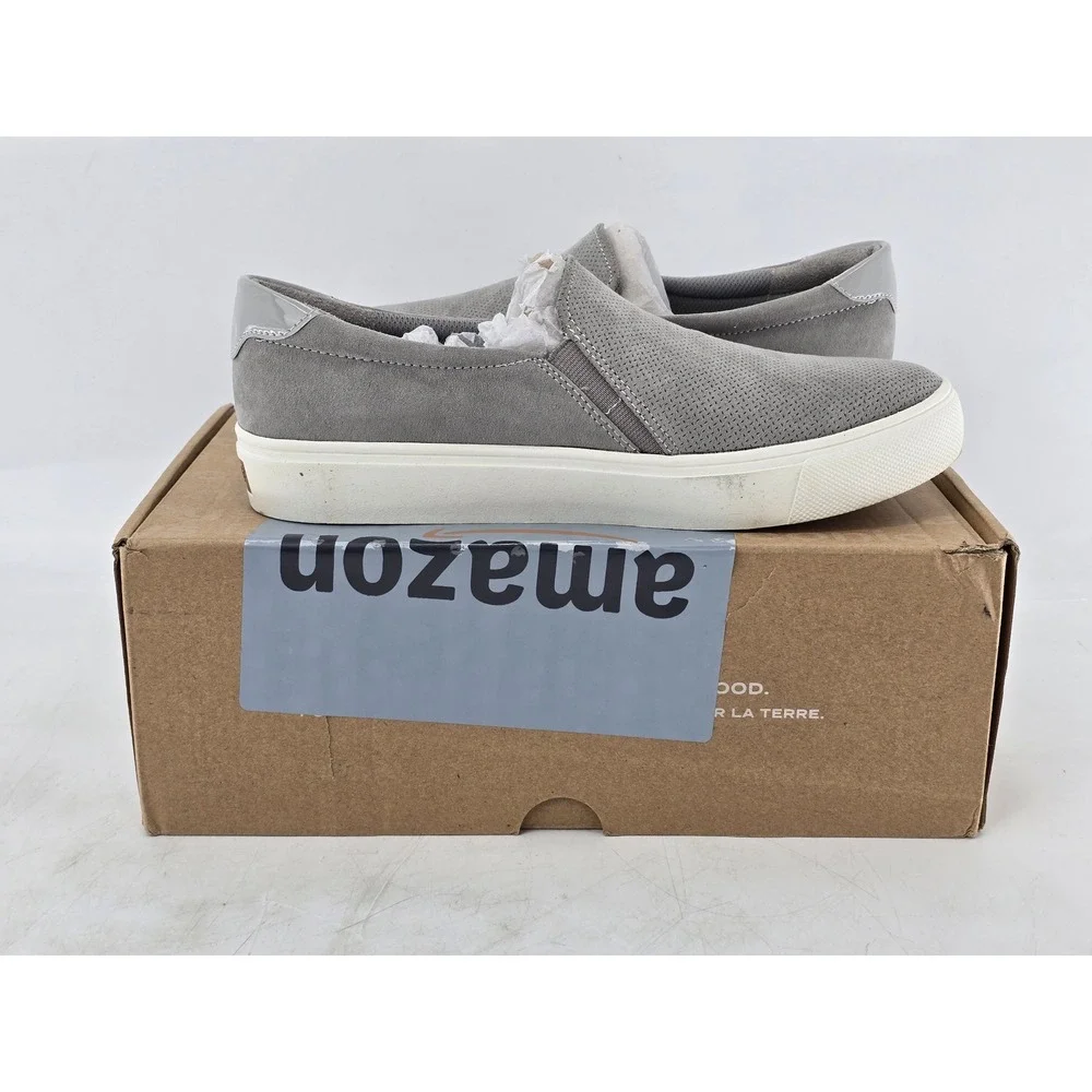 Dr. Scholl's Nova Slip On Sneakers Womens Size 8 Soft Grey Perforated - New